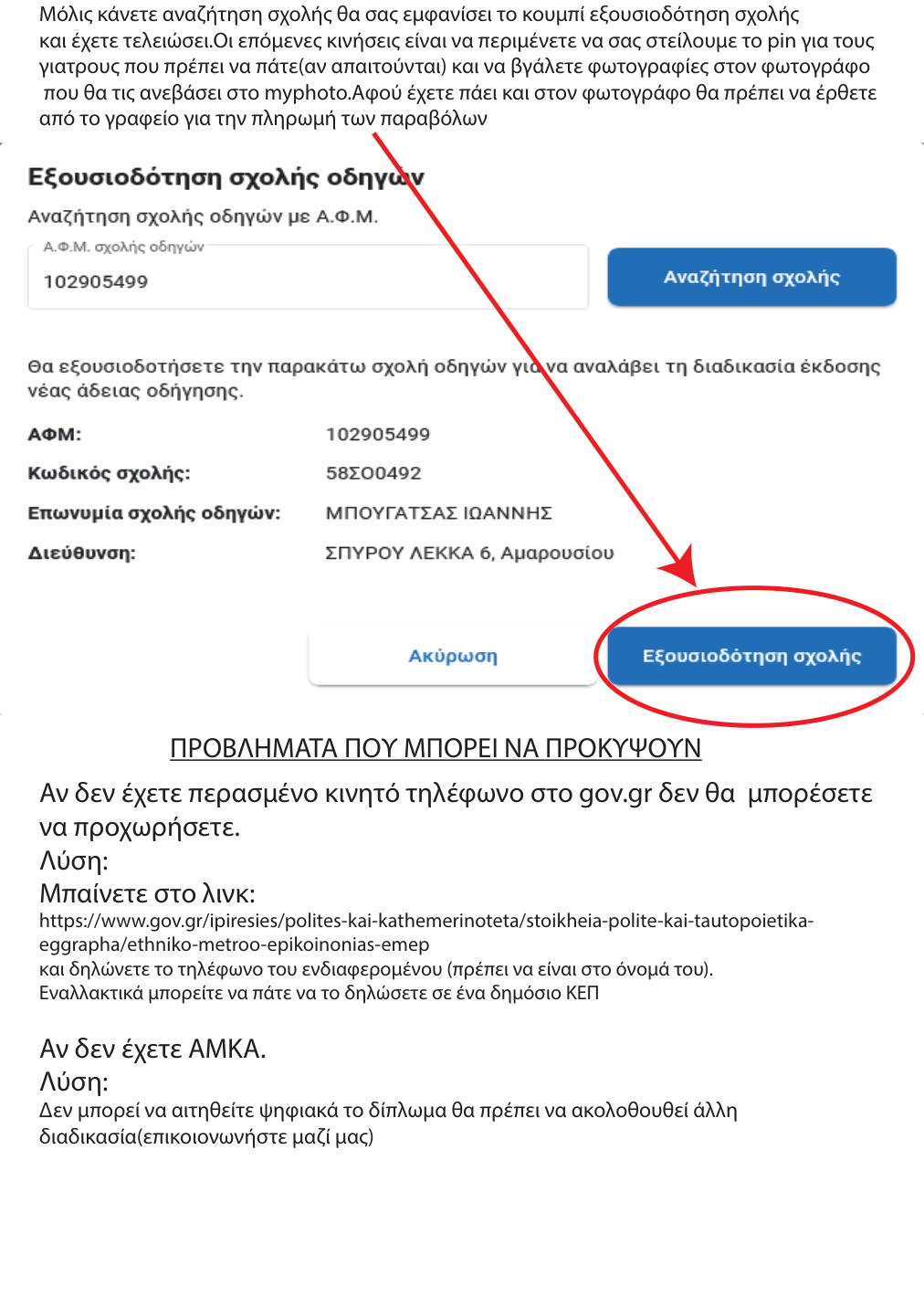 Τελική εξουσιοδότηση σχολής και προβλήματα που μπορεί να προκύψουν